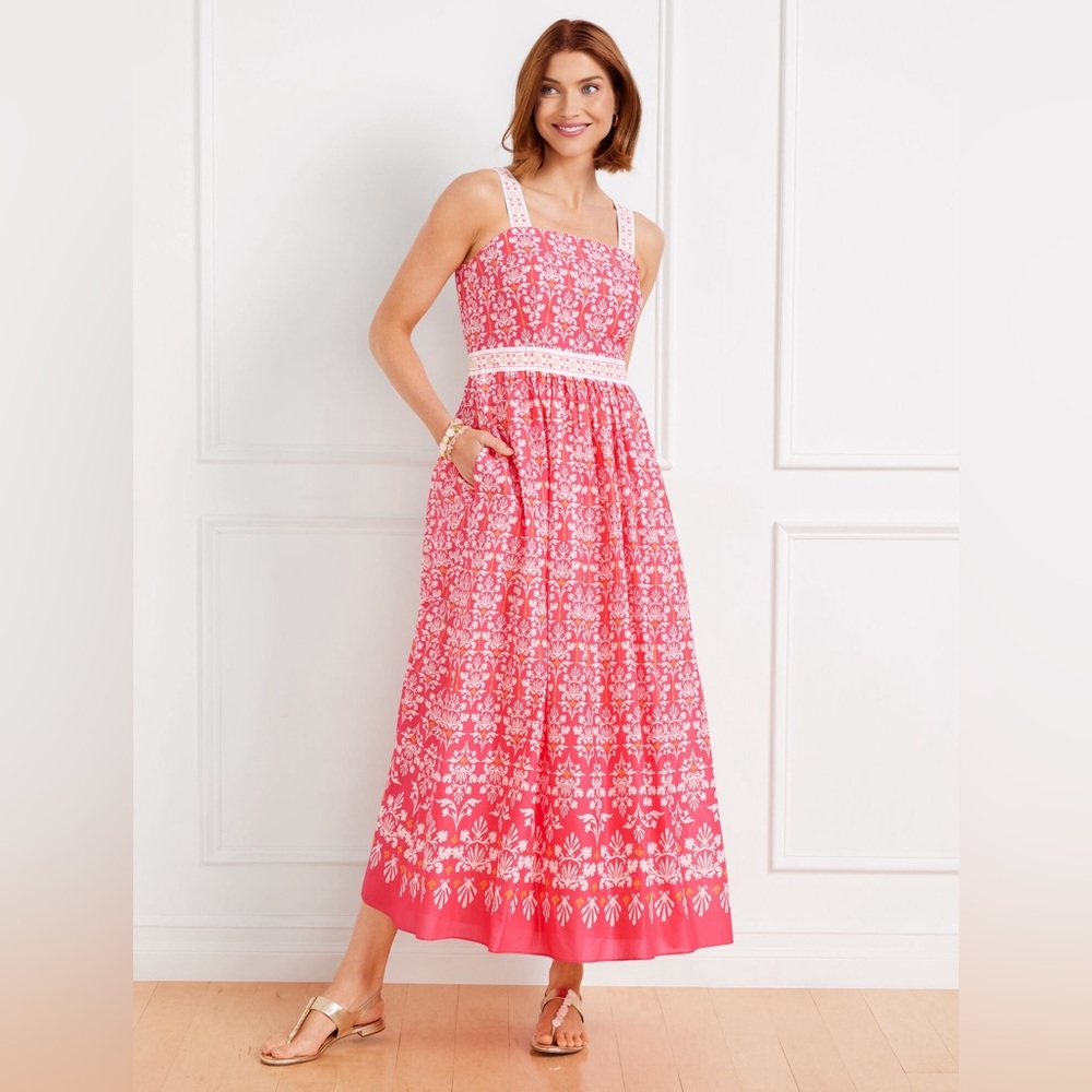 Talbots Voile Fit & Flare Maxi Dress - Damask Bouquets
